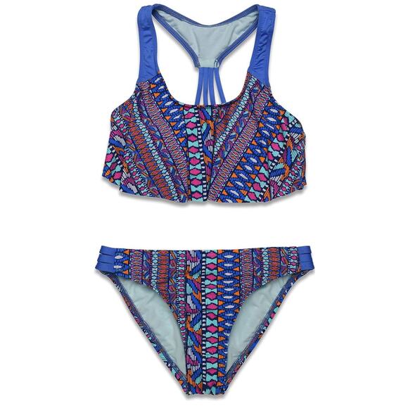 Hobie Girls' Flounce Bralette Bikini Top & Hipster Bottom Swimsuit Set Size - Picture 1 of 8